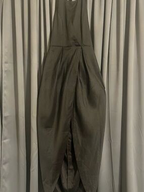 Lulu's Black Halter Satin Maxi Dress